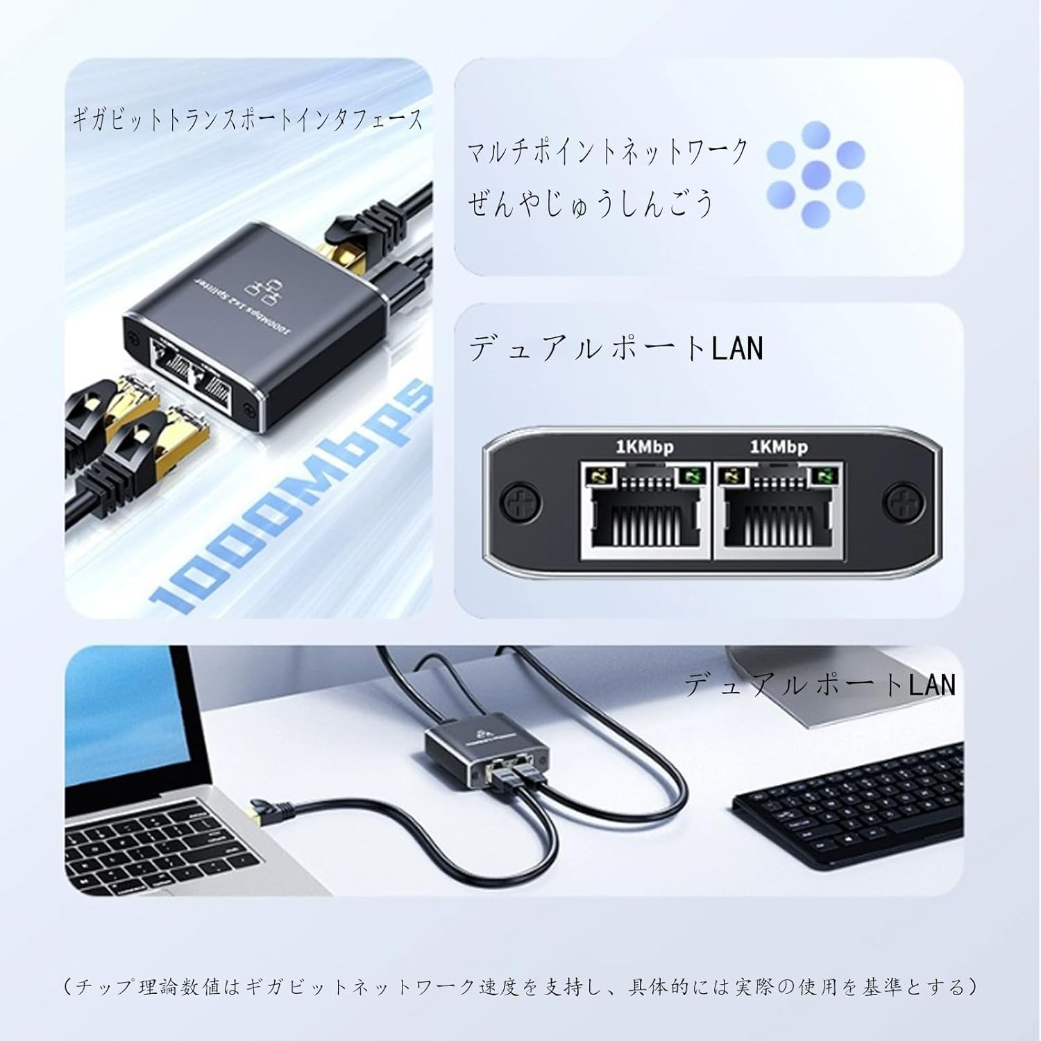 Amazon.co.jp: LAN 分配器 LAN ケーブル 分岐 RJ45 1000Mbps 1入力2